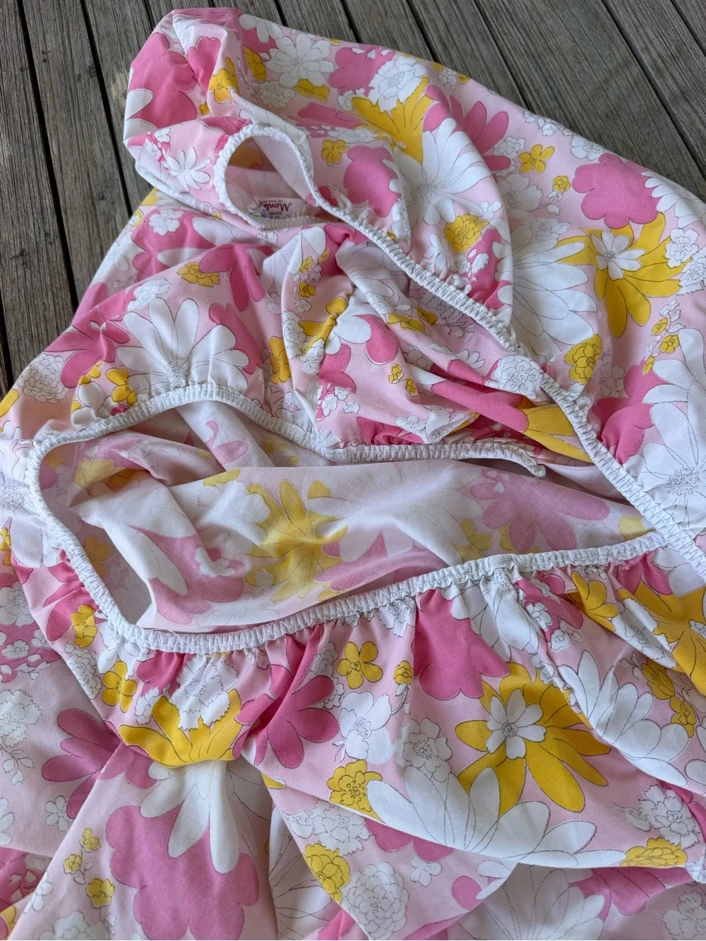 VTG Cannon Monticello Pink Blossom Festival 2-Piece Sheet Set Flower Power READ